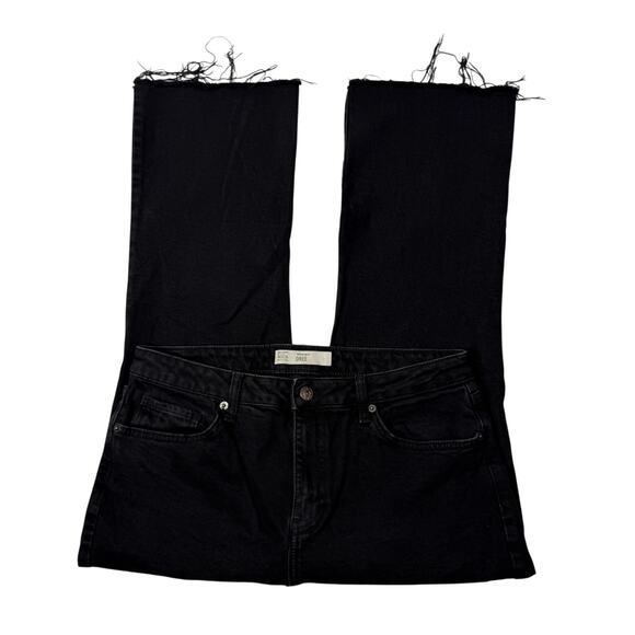 Topshop Moto Dree Cropped Kick Flare Jeans size 32 Raw Hem - Picture 7 of 12